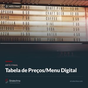 Arte Final – Tabela de Preços/Menu Digital