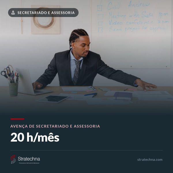 Avença de secretariado e assessoria — 20 h/mês
