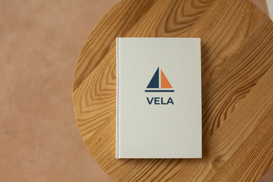 Caderno com a marca