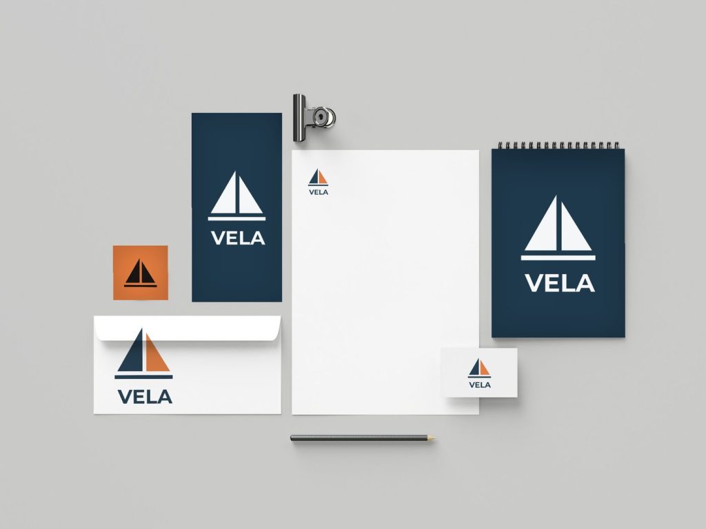 Papel de carta, envelope e cartões de visita