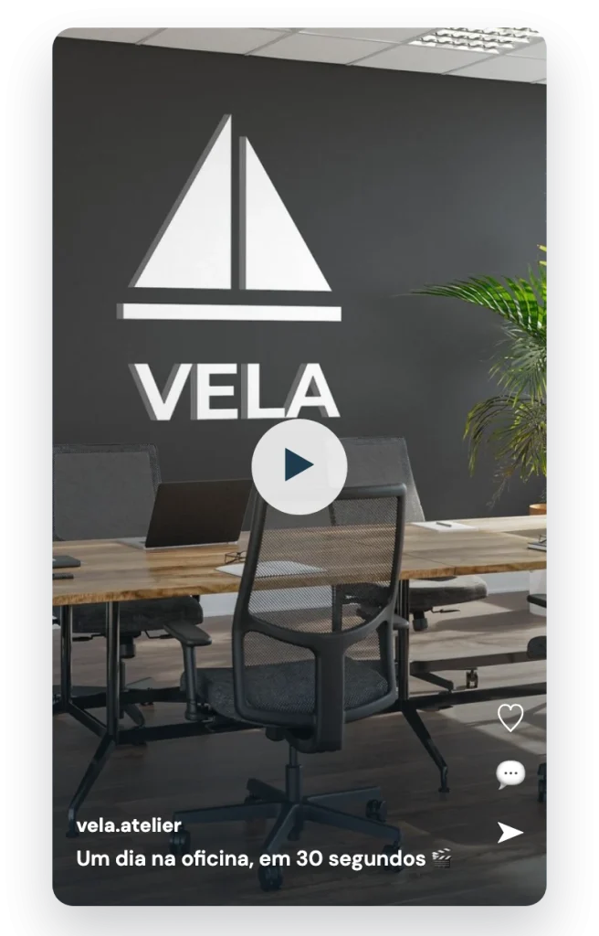 Exemplo de reel de uma marca fictícia