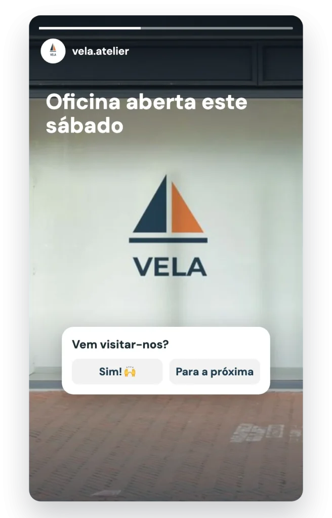 Exemplo de story de uma marca fictícia